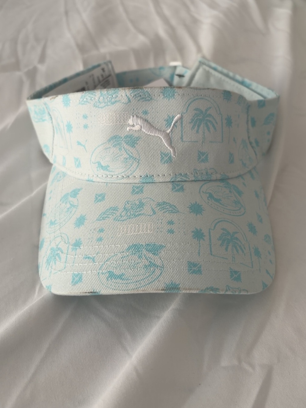 Puma Kids White and Light Blue Tropical Visor